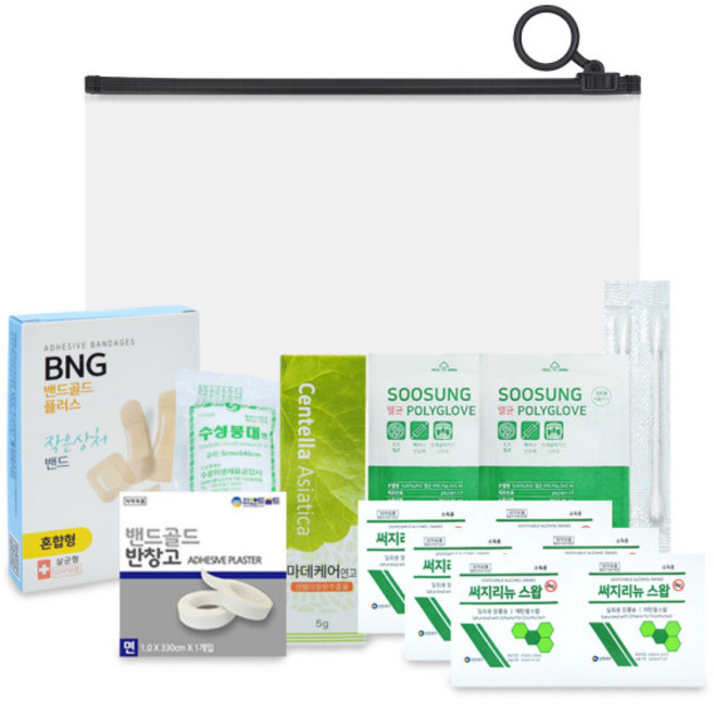 미니 구급함 상비약 파우치 7종 세트 구급키트 응급키트, 1세트
