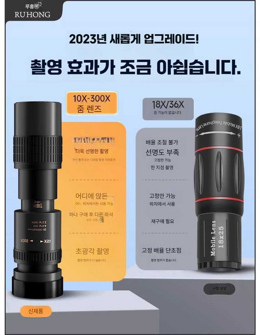 곰비임비 곰비임비 휴대폰망원경 등산 확대경 망원, 1개, 표준 10배-100배 줌 렌즈 + 사진 세트