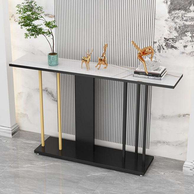 YAPOGI 모던 콘솔 화장대 테이블 현관 복도 거실 장식장 높은, 화이트 100×30×80cm