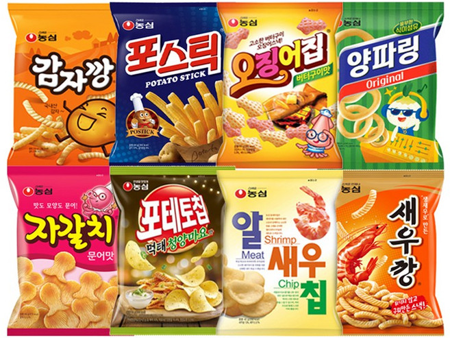 농심 스낵 8종 세트, 1세트