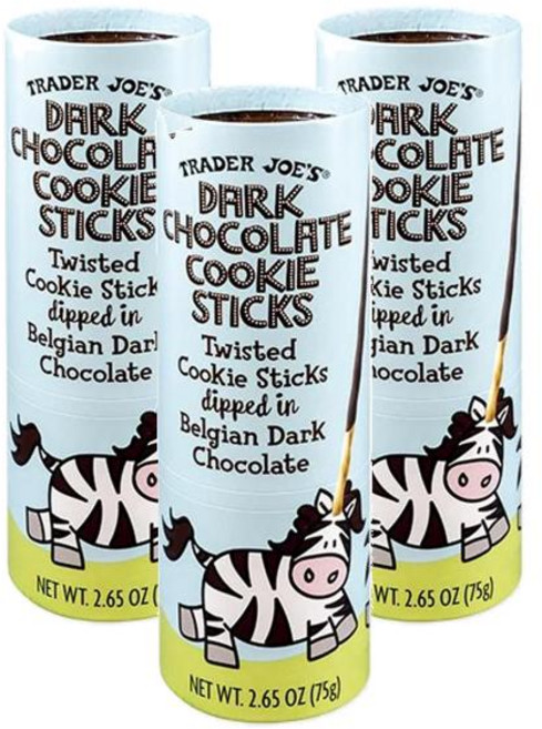 미국 트레이더조 Trader Joe's Dark Chocolate Cookie Sticks 다크초콜렛 쿠키 스틱, 3개, 75g