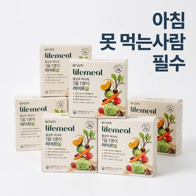 이롬 황성주 박사 1일1생식 식사대용 선식 가루 동결건조 간편 건강 루틴 뉴밀플러스 라이프밀, 419g, 6개 - 쿠팡