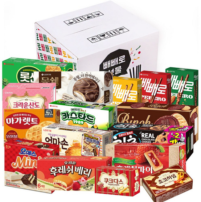 [간식대장] 빼빼로데이 최고의 간식 빼빼로 실속 G세트 아몬드빼빼로 빼빼로 누드 빼빼로 오리지널 롯데샌드 몽쉘크림 빈츠 카스타드 마가렛트 촉촉한 초코칩 엄마손 후렌치파이 오예스미니