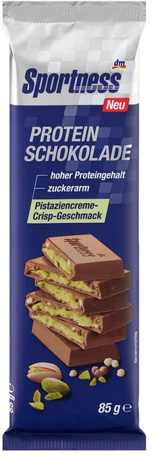독일 dm 스포츠니스 프로틴 초콜릿바 피스타치오크림&크리스피 85g