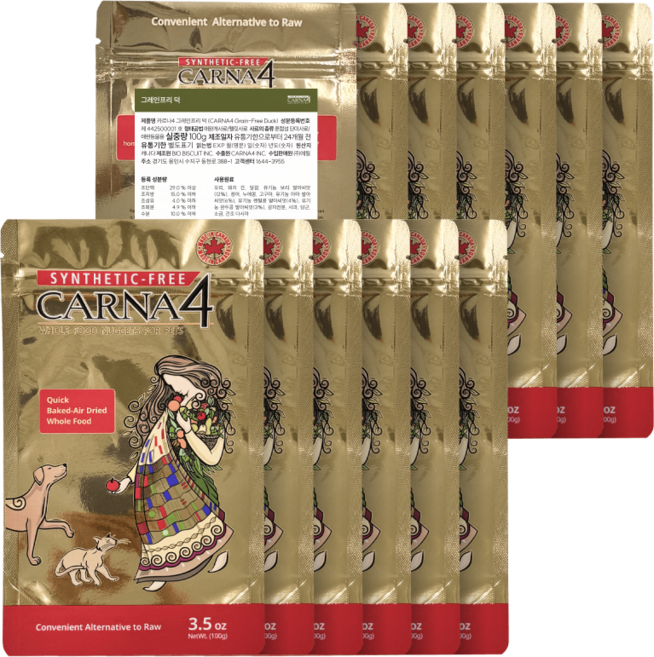 카르나4 그레인프리 덕, 오리, 100g, 13개