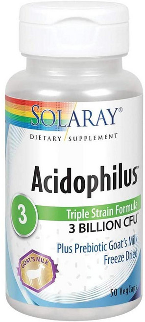 SOLARAY 일본직구 Acidophilus 트리플 스트레인 포뮬러 염소 우유 50정, 사이즈, 1개