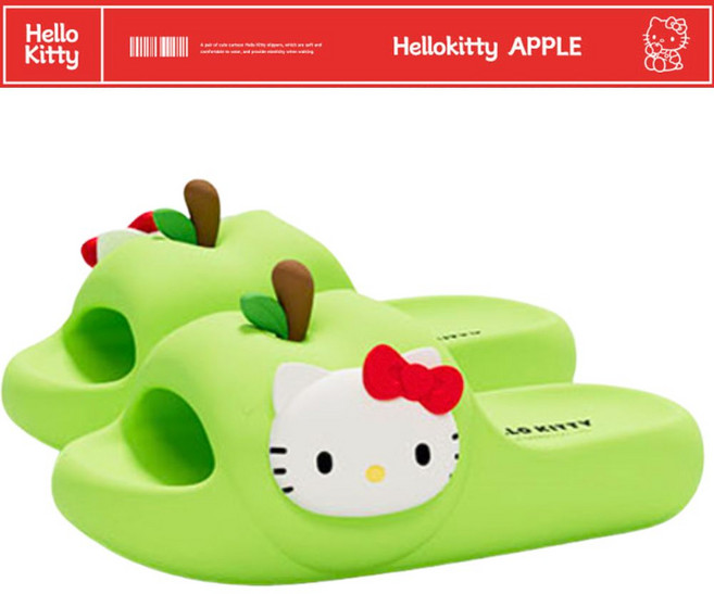헬로키티 애플 사과 입체 슬리퍼 사무실 실내용 eva 미끄럼 방지 거실화