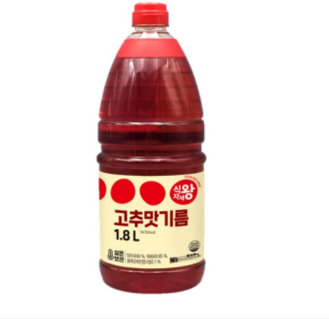 식자재왕 고추맛 기름 1.8L 고추기름, 1개