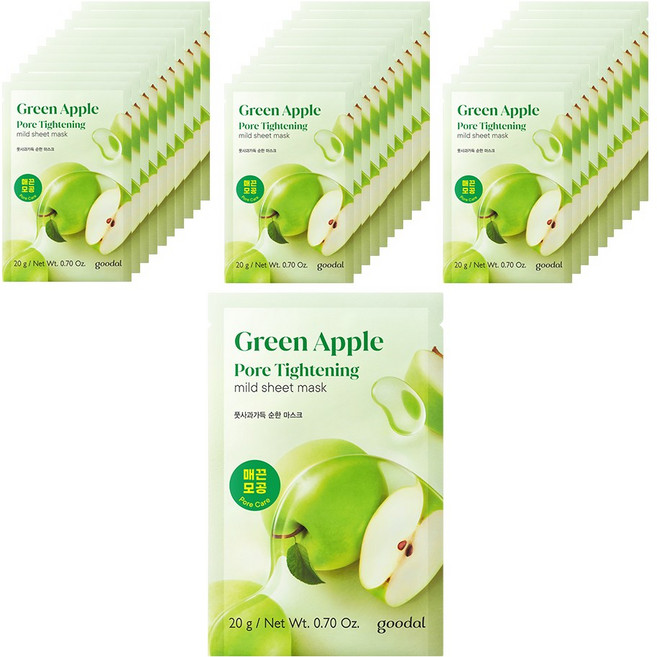 구달 풋사과 가득 순한 마스크 (매끈모공), 30개, 1개입