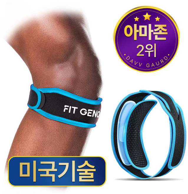핏제노 여성 고탄력 슬개골 무릎보호대, 1세트, 블루