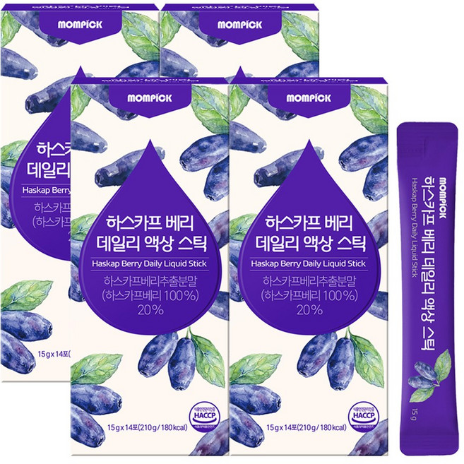 맘픽 하스카프 베리 즙 액상 스틱 c3g, 4개, 210g