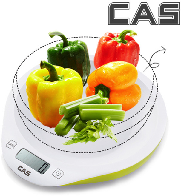 카스 디지털 주방 전자 저울 + 전용용기, 1kg, 연두색, KE-700