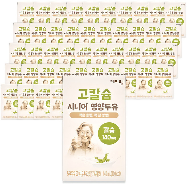 케어웰 고칼슘 시니어 영양두유, 140ml, 48개