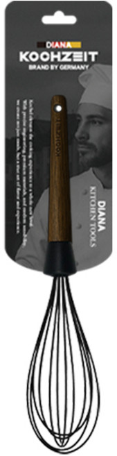 코젤 다이애나 실리콘 거품기 원목손잡이, 1개, 블랙