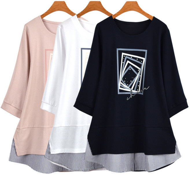 마마걸 별님T 빅사이즈여성의류 큰사이즈 박스티 중년여성 88사이즈 오버핏 큰사이즈롱티 빅사이즈오피스룩 시원한티셔츠