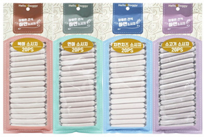 헬로도기 강아지 참좋은간식 하얀소시지 20p - 4종 혼합셋트, 720g, 1개