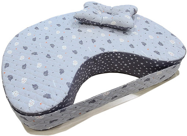 알짜맘 D형 수유쿠션 / 모유수유/분유수유/ 짱구베개 / 양면사용, D자형-도치그레이