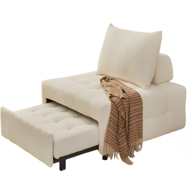 데일리유즈 1인용 소파베드 쇼파베드 접이식 침대 소파 공간활용, 벨벳 화이트