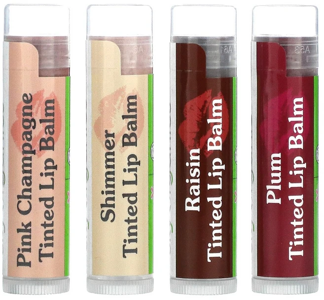 Sky Organics Tinted 립 밤s 4 개 Set 0.15 oz (4.25 g) Each 1팩, 1개 - 쿠팡