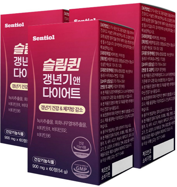 센티올 갱년기 다이어트 체지방 감소 카테킨, 3개, 60정