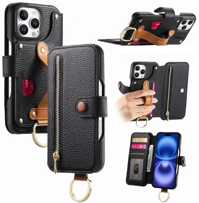 VELOA 아이폰 17 16 프로 프로맥스 카드수납 지갑형 PU 레더 여자 케이스