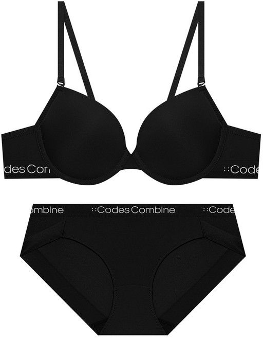 코데즈컴바인이너웨어 에센셜 코지 브라 햄팬티 세트_블랙