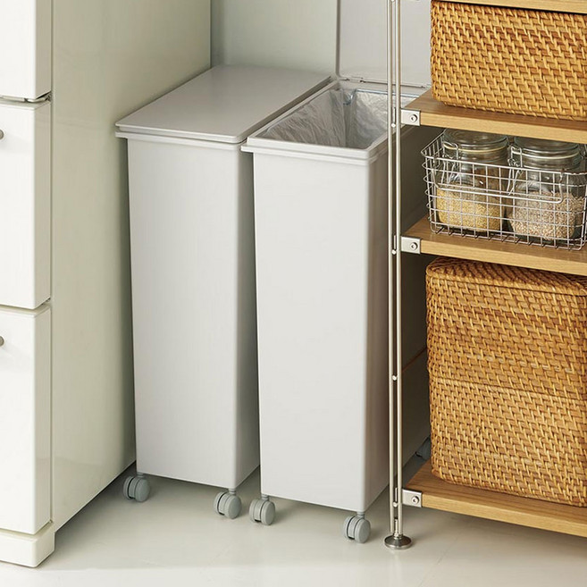 무인양품 휴지통 MUJI 더스트 박스 30L (뚜껑별도), 블랙, 1개