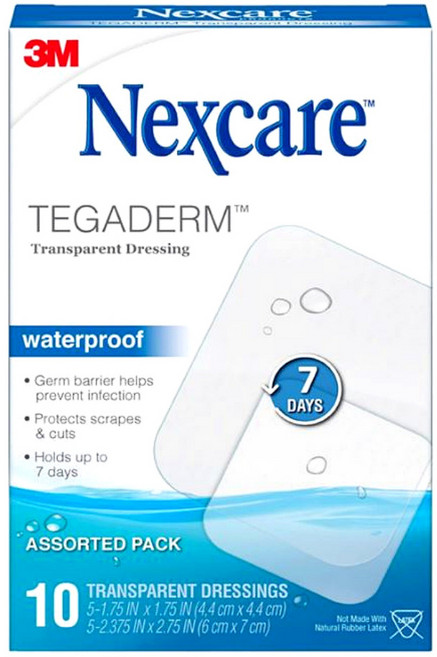 3M 넥스케어 테가덤 방수 패드 2가지 사이즈 10개입, 1박스, 무색