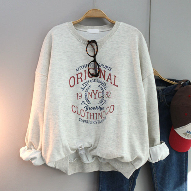 달콩 여성 봄신상 빅사이즈 어쎈레터링오버핏맨투맨