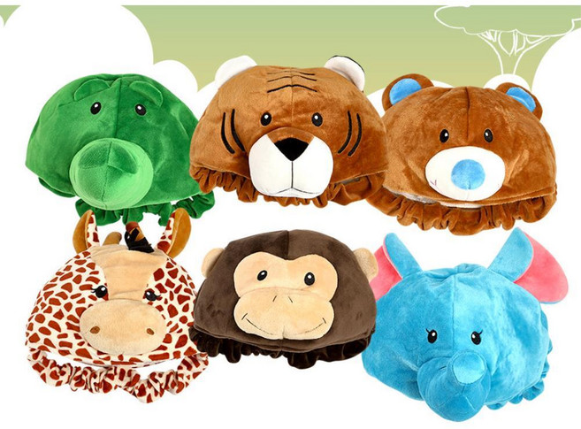 만1세 동물주제 활동놀이용 편한고무끈 6가지 동물모자 펫인형 유아반 유아