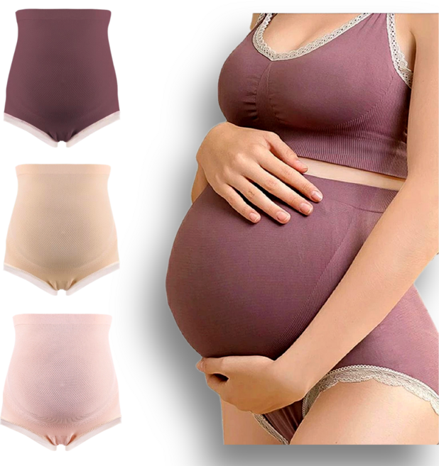 [45-85kg] 어떤 자세든 완벽 서포트 하이웨스트 빅사이즈 순면 임산부 팬티 3종세트