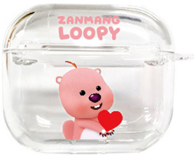 잔망루피 에어팟프로2 클리어 하드 일체형 케이스, 에어팟 프로2