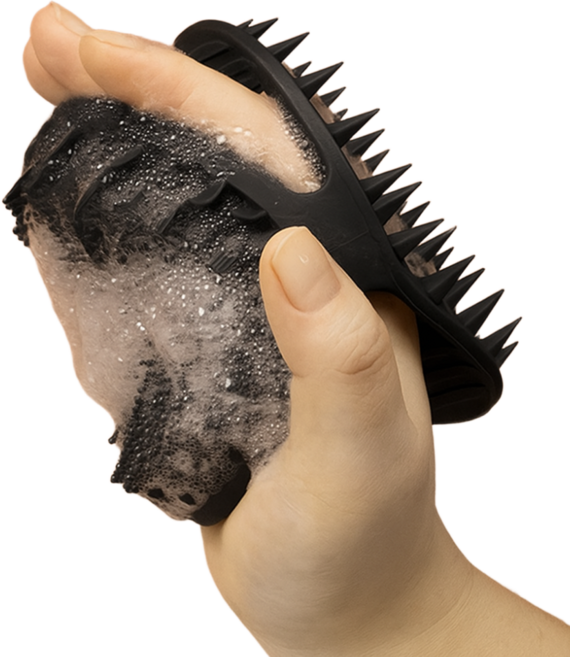 12SKIN 헤어 샴푸 바디 올인원 브러쉬, 1개, 블랙