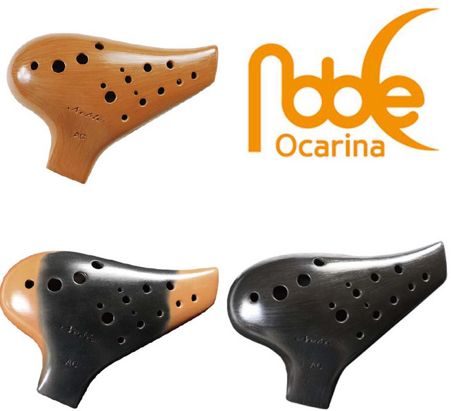 노블 도자기 오카리나 더블AG 3종 (택1), 1_더블알토_G_황토색(유광), 1개