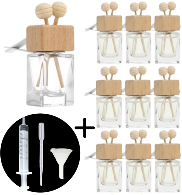 꾸밈리빙 차량용 디퓨저 방향제 용기 공병, 10개, 15ml, 우드