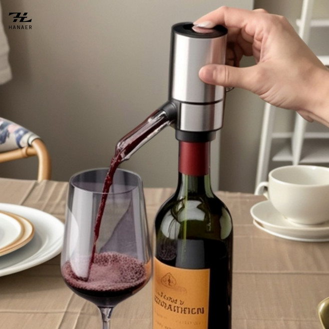 하네르 와인에어레이터 디캔딩 소주 위스키 고량주 디스펜서, 실버, 1개