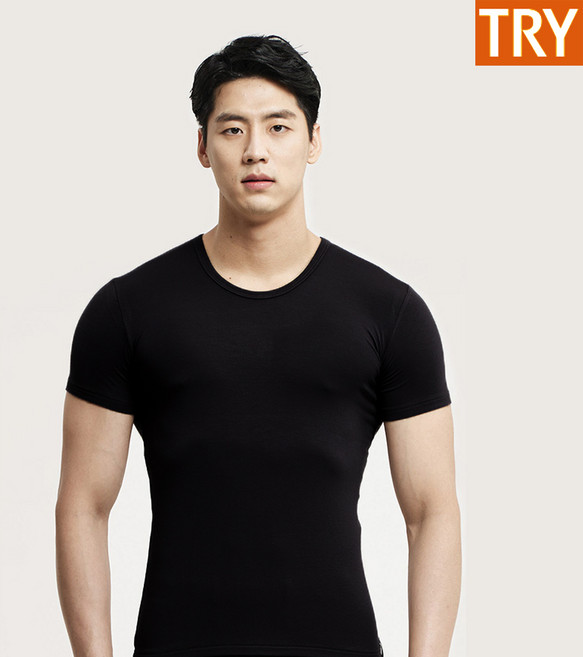 트라이 기능성 발열 내의 히트업 남자 내복 상의 반팔 3부 TLU32 모달 히트텍 국내산