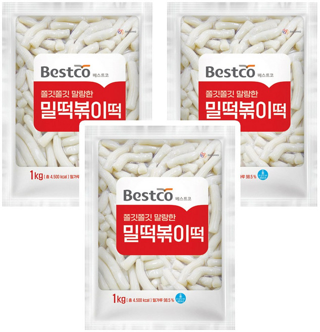 베스트코 밀떡볶이떡 2kg, 3개, 1kg