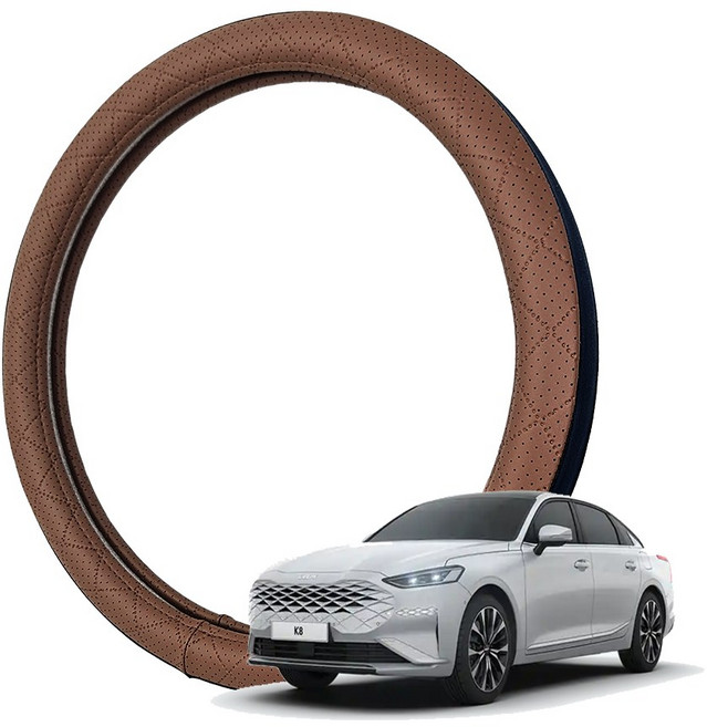 딜온 프리미엄 엠보형 타공 듀얼라인 국내생산 핸들커버, K8 하바나브라운