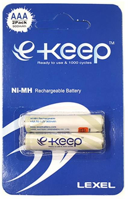 LEXEL E-KEEP Ni-MH 충전용건전지 AA AAA 충전지, 렉셀 E-KEEP AAA 포장 2개입