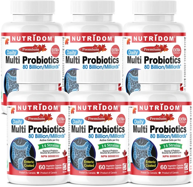 NUTRIDOM 프로바이오틱스 영양제 Multi Probiotics 80Billion 60정, 6개 - 쿠팡
