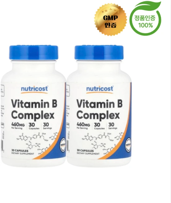 1+1 뉴트리코스트 비타민B 복합체 460mg 캡슐 30정, 2개 - 쿠팡