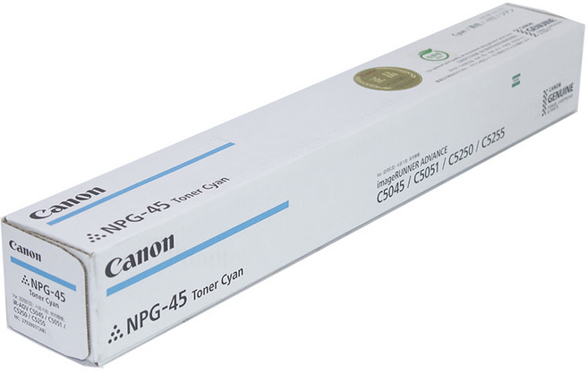 캐논 정품인증 IR ADV C5250 토너 파랑 NPG-45C 평균 38000매, 1개, 칼라