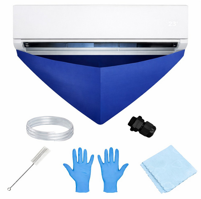 아띠꼴로 벽걸이 에어컨 셀프 청소 도구 장비 키트 세척 커버, 1개