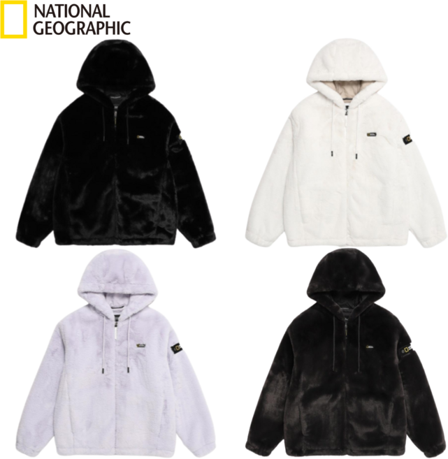 2023 내셔널지오그래픽 후리스 후드집업 페이크퍼 FAKE FUR 남녀공용 자켓