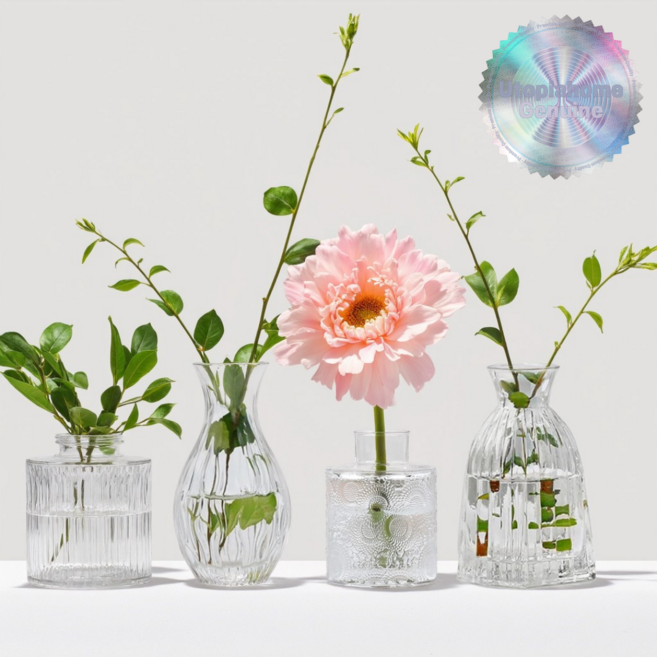 유토피아홈 미니 화병 꽃 유리 인테리어, 크리스탈