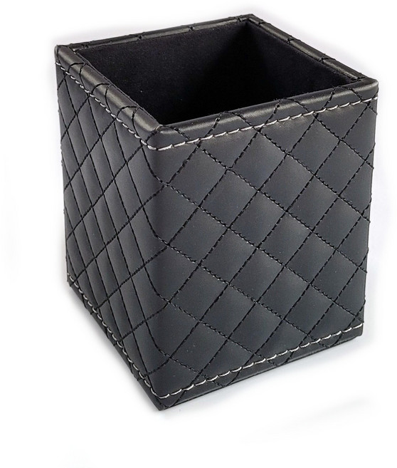 유피어 인조가죽 격자무늬 연필꽂이