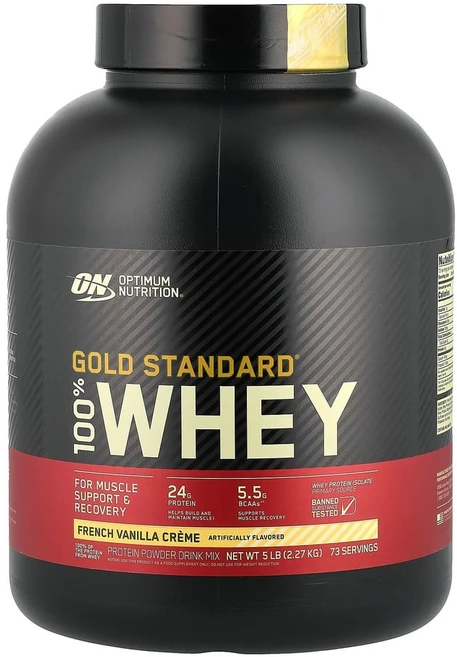 옵티멈뉴트리션 Gold Standard 100% 유청 프렌치 바닐라 크림 2.27kg(5lbs), 1개, 2.268kg - 쿠팡