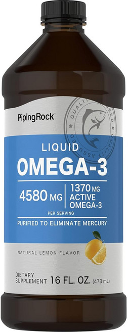 파이핑락 리퀴드 오메가 3 피쉬 오일 4580mg, 1개, 473ml