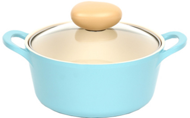 네오플램 레트로 편수냄비 양수냄비 전골냄비 프라이팬 궁중팬, 18cm, 민트, 1개